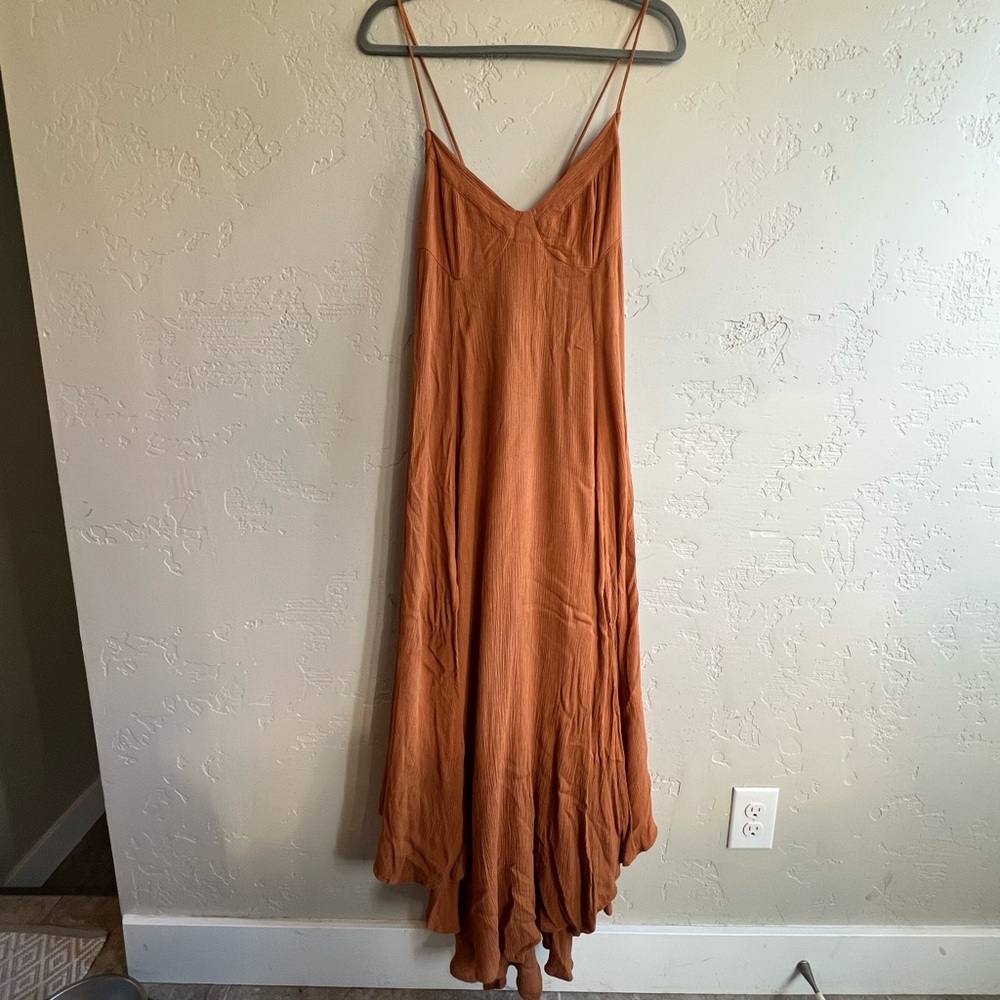 Elegant Rust Orange Maxi Dress